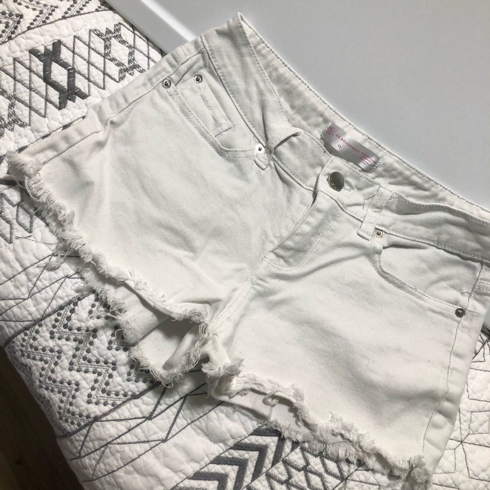 White jean shorts